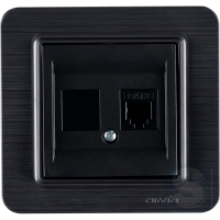 Розетка телефонная TF cat 3 Arvia Electric Lavin Черный матовый (21 25 4007 221)